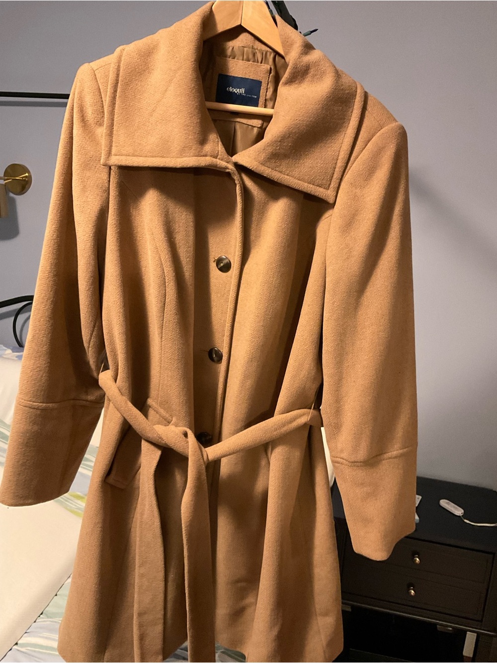 Eloquii Camel Belted Trench Coat Size 20